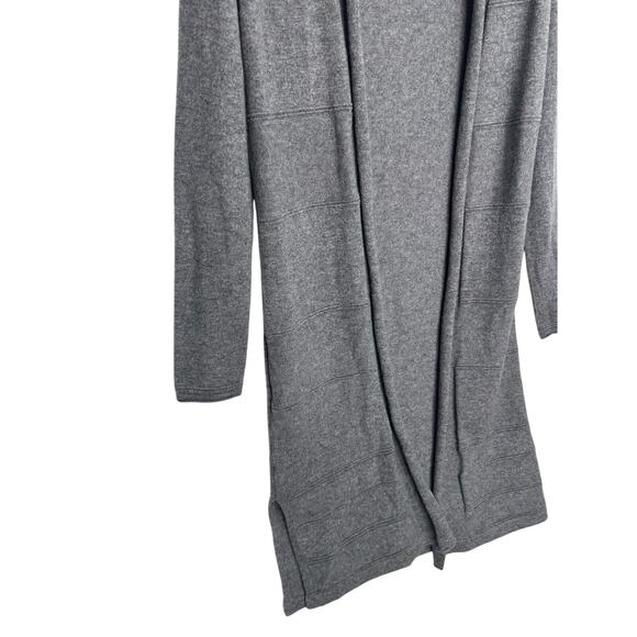 J. McLaughlin 100% Cashmere Long Open Front Duster Cardigan Heather Gray Size XS - Picture 3 of 6
